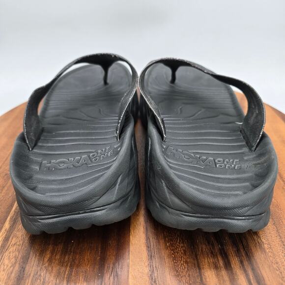 Hoka One One Ora Sandals Mens 10 Black Slip On Recovery Flip Flop Thong Comfort main image 8